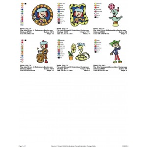 Package Jojo Circus Embroidery Designs